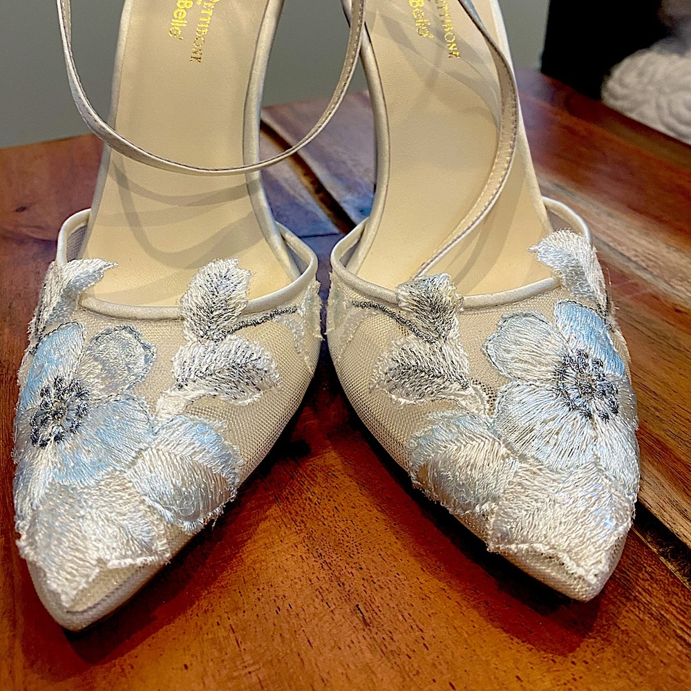 Something Blue Embroidery Heel By Claire Pettibone